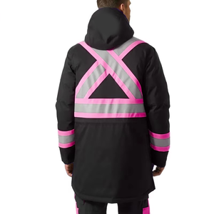 Vestes de travail d'hiver pour hommes personnalisées, imperméables, coupe-vent, respirantes, haute visibilité, bandes réfléchissantes robustes, vêtements de travail - Product Image 6