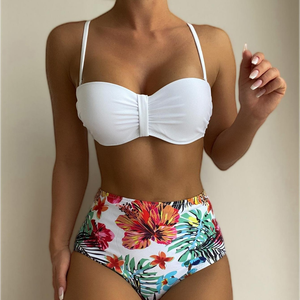 Venta al por mayor de fábrica: Nuevo bikini de 2 piezas para mujer, sexy, ligero, de cintura alta, estilo racerback, color liso, el más vendido del verano. - Product Image 3