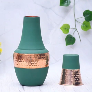 Mart Pure Copper Water <b>Bottle</b> Green Matte Finish Premium <b>Drinking</b> <b>Bottle</b> for Healthy Hydration and Daily Use - Product Image 2