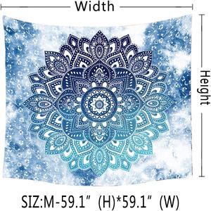 Tapiz de Mandala con hexagrama, tapiz bohemio colgante de pared, azul, Hippie, para decoración de habitación y dormitorio - Product Image 4