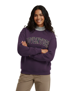 Sweat-shirt décontracté pour femme en molleton respirant et confortable, coupe oversize, col montant, manches longues, avec logo frontal, sans doublure, 100 % coton, collection automne - Product Image 1