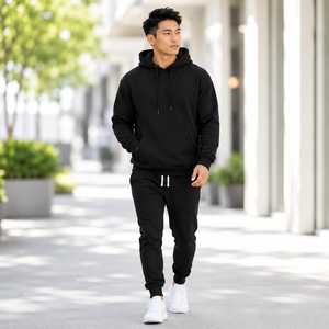 Sudadera con Capucha de Algodón y Poliéster, Sudadera Gruesa de Felpa de Algodón, Sudadera con Capucha Personalizada con Estampado, Sudadera Gruesa de Color Sólido para Hombre - Product Image 3