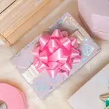 Pink Star Bow Gift <b>Ribbons</b> Polyester Woven Solid Color Birthday Decoration Butterfly Bow Digital Printing Logo Beautiful - Product Image 5