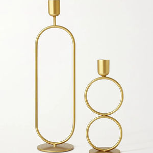 Gold Finished Metal Candle Holder Modern Style Perfect For Party Events <b>Table</b> Decor And Home Display Wholesale From India - Product Image 1