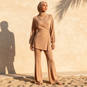 Wholesale 3 Piece Islamic Swimwear for Women <b>Modest</b> Burkini Long Sleeve Pants Hijab <b>Set</b> - Product Image 5
