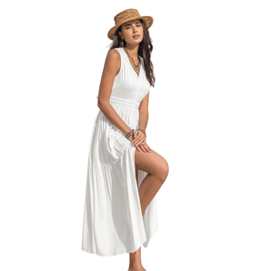Vestido Maxi Floral con Aberturas para Mujer, Vestido de Verano para Vacaciones - Product Image 3