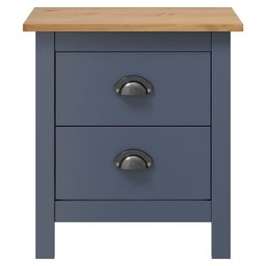 Comodino comodino "x 13.8" x 19.5 "in legno di pino massiccio grigio collina 18.1 comodino - Product Image 2