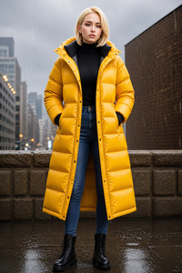Veste longue matelassée pour femme, imperméable, douce au toucher, avec capuche, confortable et résistante aux intempéries, par Solid Trader Wonderful Girl Clothing - Product Image 6