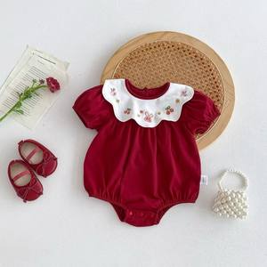 Conjunto de ropa de bebé de algodón rojo Premium para niñas de 0 a 2 años, suministro ODM suave y transpirable - Product Image 2