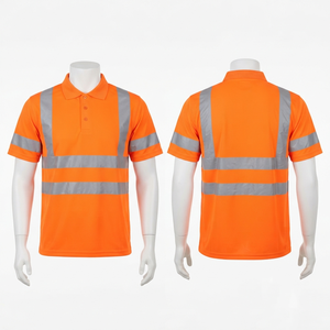 เสื้อโปโลทำงานนิรภัย โพลีเอสเตอร์พรีเมียม 180 GSM สีเหลืองสะท้อนแสงแบบเรืองแสง พร้อมแถบสะท้อนแสงและโลโก้สั่งทำ - Product Image 3