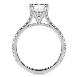 Anillo de Moissanita Corte Radiante, Plata de Ley 925, Chapado en Oro Blanco, Anillo de Compromiso, Boda, Promesa, Regalo Nupcial - Product Image 4