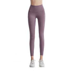 Custom Logo Women's Gym Fitness Leggings New Design Solid Pattern Yoga <b>Pants</b> with Scrunch Booty and Pocket Lift - Product Image 2