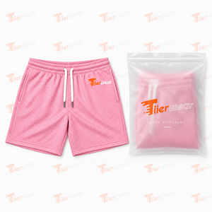 <b>Men's</b> Pink <b>Mesh</b> Bermuda <b>Shorts</b> Mid Waist Drawstring Breathable Casual Athletic Solid Color Front Logo <b>Men</b> <b>Mesh</b> <b>Shorts</b> - Product Image 6
