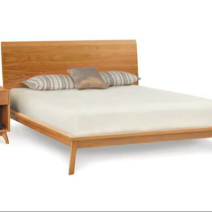 Cadre de lit plateforme en bois massif de style moderne du milieu du siècle, de qualité supérieure |   Meubles de chambre à coucher minimalistes en teck/bois de manguier, taille King/Queen - Product Image 1