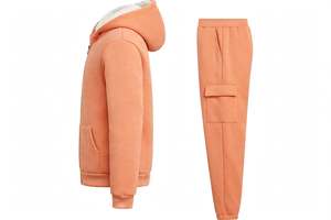 Ensemble de survêtement en polaire de haute qualité, sweat-shirt à capuche zippé et pantalon cargo, survêtement décontracté d'hiver - Product Image 6