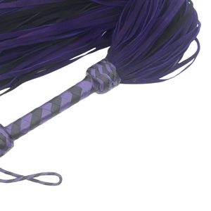 Premium BDSM Leather <b>Flogger</b> with Long Falls and Balanced Swing - Product Image 6