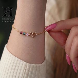 Collar de Cadena de Eslabones de Latón Chapado en Oro con Colgante de Corazón Infinito y Zirconia de Piedra Natal, Pulsera, Regalo para Mujer - Product Image 2