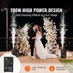 Macchina Portatile per Scintille Fredde 700W con Sistema DMX Avanzato, Schermo LED 6.6ft, Altezza Regolabile 16.4ft, Controller per Fuochi d'Artificio, Batteria - Product Image 2