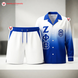 ชุดนอนผ้าซาตินแขนสั้น 2 ชิ้น สำหรับฤดูใบไม้ผลิและฤดูใบไม้ร่วง ยี่ห้อ Zeta Phi Beta Sorority ขายดี |   ชุดนอนผู้หญิง ชุดนอนสตรี - Product Image 4