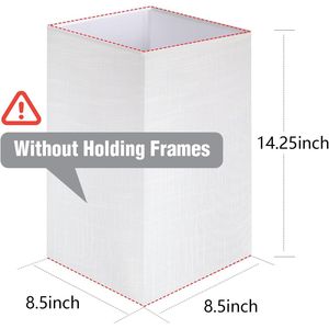 Paralume Bianco Effetto Lino 14,25 X 8,5 X 8,5 Pollici per Lampada da Scaffale o da Terra - Product Image 3