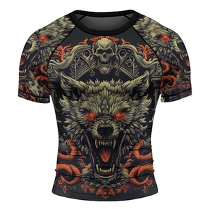 Ensemble de t-shirts personnalisés pour le jiu-jitsu, rashguard personnalisé pour hommes, rashguard MMA, boxe, BJJ, vêtements de sport - Product Image 2