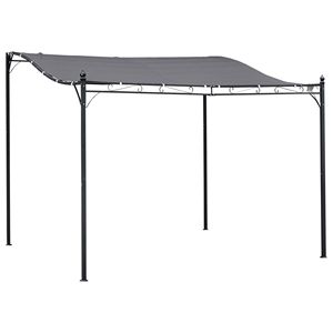Gazebo Moderno 10x10 Grigio con Tettoia Impermeabile in Tessuto e Pali in Acciaio per Oasi nel Giardino o Patio di Hotel - Product Image 1