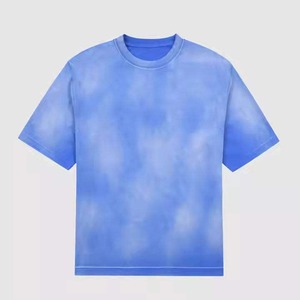 Camiseta de algodón grueso para hombre, estilo vintage con lavado ácido, diseño oversize, con logo frontal personalizado, estilo streetwear desgastado y corte holgado - Product Image 4