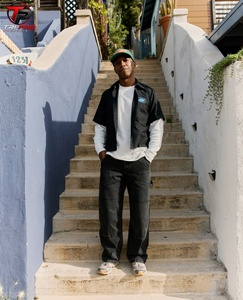 Black Wash Denim Cargo <b>Jeans</b> Men Straight Fit <b>Workwear</b> Pants with Patch Pocket for Casual Outdoor Wear Cargo <b>Jeans</b> Men Midweight - Product Image 2