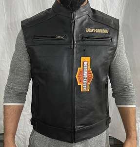 เสื้อกั๊กหนังมอเตอร์ไซค์คลาสสิก ปักลาย รักษ์โลก สไตล์ไฮสตรีท สำหรับขี่กลางวันกลางคืน ปลอดภัย  แบบสั่งทำ - Product Image 2