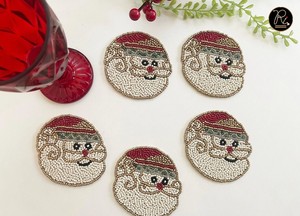 <b>Beaded</b> <b>coasters</b> home office desks and workspaces Bohemian bead <b>coasters</b> with macrame details <b>Beaded</b> for holiday parties - Product Image 4