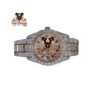 <b>Mens</b> Luxury Moissanite Diamond Stainless Steel Wristwatch Sparkling Crystal Face Premium Bracelet Contemporary Fashion - Product Image 3
