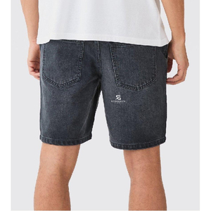 Shorts en jean décontractés pour hommes, en coton délavé, longueur genou, bords déchirés, poches, style streetwear d'été 2026 - Product Image 2