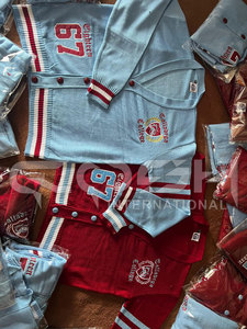เสื้อคาร์ดิแกนถักสีฟ้าอ่อน แขนยาว คอวี สไตล์พรีปปี้ สีพื้น ความยาวเต็มตัว จาก Cosh International Sorority Sisterhood - Product Image 6