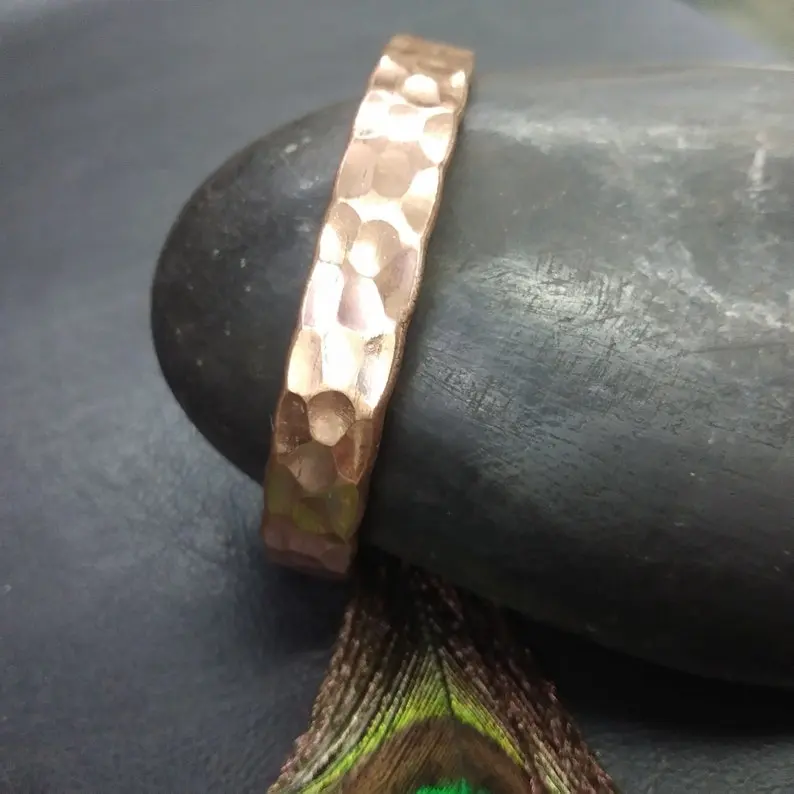 Jewelry Copper Magnetic Bangle Bracelet Pure Natural Copper With Tiny Magnet Attached Both Edges Arthritis by LUXURY CRAFTS