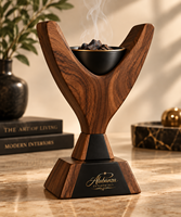 ALABANZA ENTERPRISES Brûleur de Bakhoor en Bois de Luxe, Bol à Encens, Oud Arabe, Encens Indien Aromatique, Écologique, Pour Toutes Saisons, Décoration d'Intérieur
