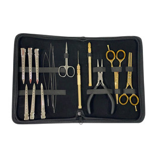 Hair Extension Tools Kit Bag Packed Complete Professional Hair Extension Pliers Kit with Extension <b>Clips</b> Pulling <b>Hook</b> Loop - Product Image 2