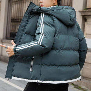Best Selling High Quality Custom Made Solid Color Men's Puffer Jacket Hooded <b>Winter</b> Outdoor Use - Product Image 5