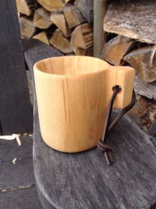 Mug en bois massif fait main, tasse à café en bois naturel, finition rustique, mug écologique pour café et restaurant - Product Image 3