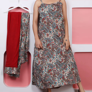 Ensemble de paréos de plage imprimés, motif Paisley, face avant en polyester, face arrière en tissu éponge, 2-en-1 - Product Image 1