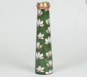 Copper Meena Printed Eco-Friendly Handmade <b>Decorative</b> Water Bottle <b>Lid</b> Straw Cap Dishwasher Safe Anti-Corrosion Drinkware - Product Image 1