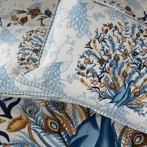 Juego de Funda Nórdica de Algodón Ecológico de 300 Hilos con Estampado de Plantas Azules, Cama Doble, 2 Fundas de Almohada, Estilo Hotel HEAVENBIRDS, Venta al Por Mayor - Product Image 4