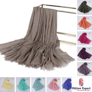 Airy Soft-Drape <b>Scarf</b> Woven Material Factory Cotton Viscose Polyester Blend for Bulk Fashion Textile Orders - Product Image 5