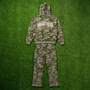 <b>Mens</b> <b>Camo</b> Tracksuit Set Hoodie <b>Cargo</b> Pants Rhinestone Detail Custom Streetwear Sportswear Matching Outfit New Style - Product Image 6