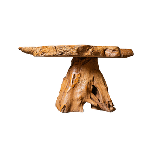 Ensemble de table en teck rustique de luxe ARTERRA avec tabourets en bois naturel, meubles de salon faits à la main pour la maison, les hôtels, les villas, les cafés - Product Image 2
