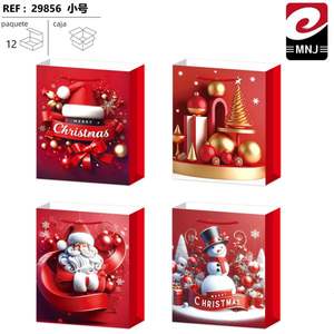 Bolsa de Regalo con Apliques Dorados Estampados en Caliente 18*23*10 cm para Navidad - Product Image 3