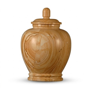 Urne funéraire en marbre brun foncé et noir pour cendres humaines adultes, pot en pierre naturelle polie, rustique, élégant, écologique, personnalisable - Product Image 6