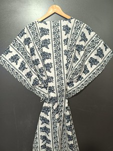 Natural Waist Indian Handmade Cotton <b>Kaftan</b> Summer Clothing Printed Cotton <b>Kaftan</b> Top Ladies Free Size Summer Printed <b>Kaftan</b> - Product Image 2