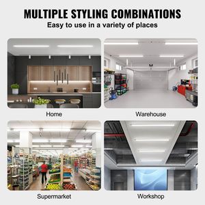 Lampada LED per Negozi 4FT 40W Collegabile, 6500 LM, Luci da Soffitto con 59 Cavi di Alimentazione e Interruttore ON/OFF, Confezione da 10 per Ospedali - Product Image 6