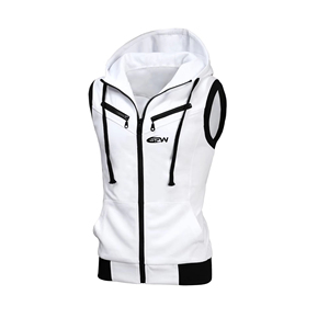 Men's Casual Hooded Sleeveless <b>Sweatshirt</b> Gym Fitness Tank Top Muscle Clothes Sports Tanks - Product Image 1