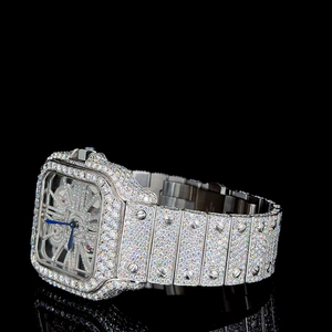 Reloj Mecánico de Lujo con Diamantes, Caja Rectangular de Acero Inoxidable, Pantalla Analógica, Cristal de Zafiro, Unisex, 44 mm - Product Image 3